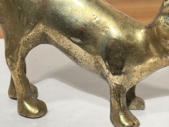 Vintage Solid Brass Cat Ring Holder Standing Cat … - image 3