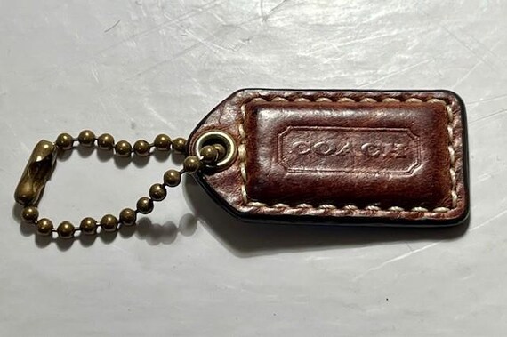 Vintage Coach Brown Hang Tag & Chain Replacement - Gem