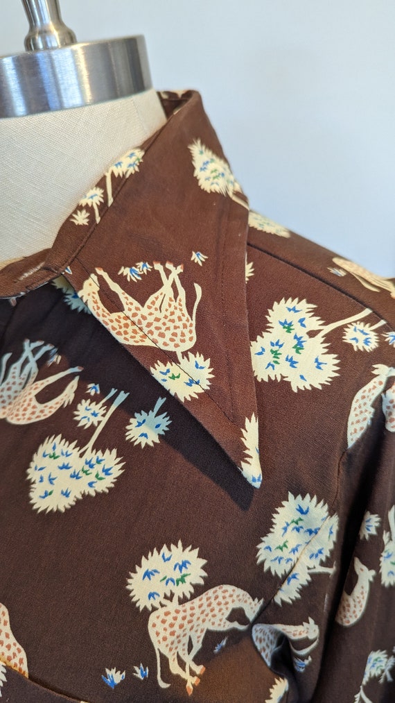 70s novelty shirt, 70s animal shirt, 70s giraffe … - image 9