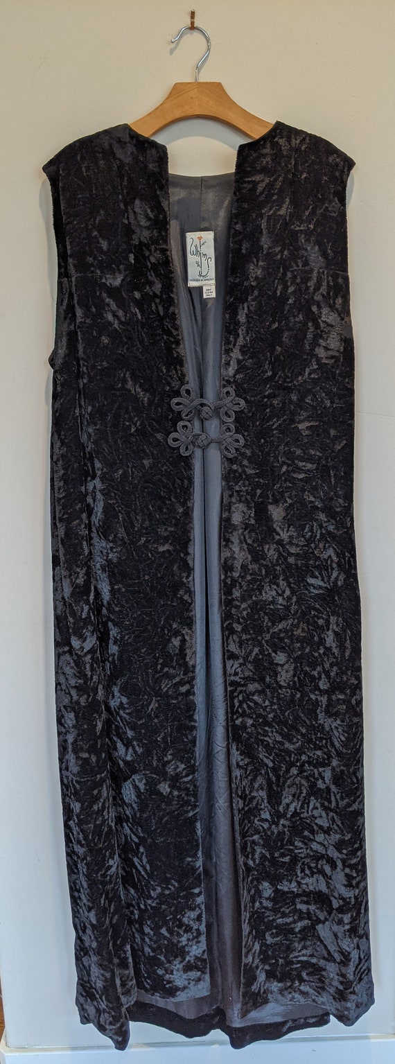 60s black maxi velvet vest, crushed velvet vest, 6