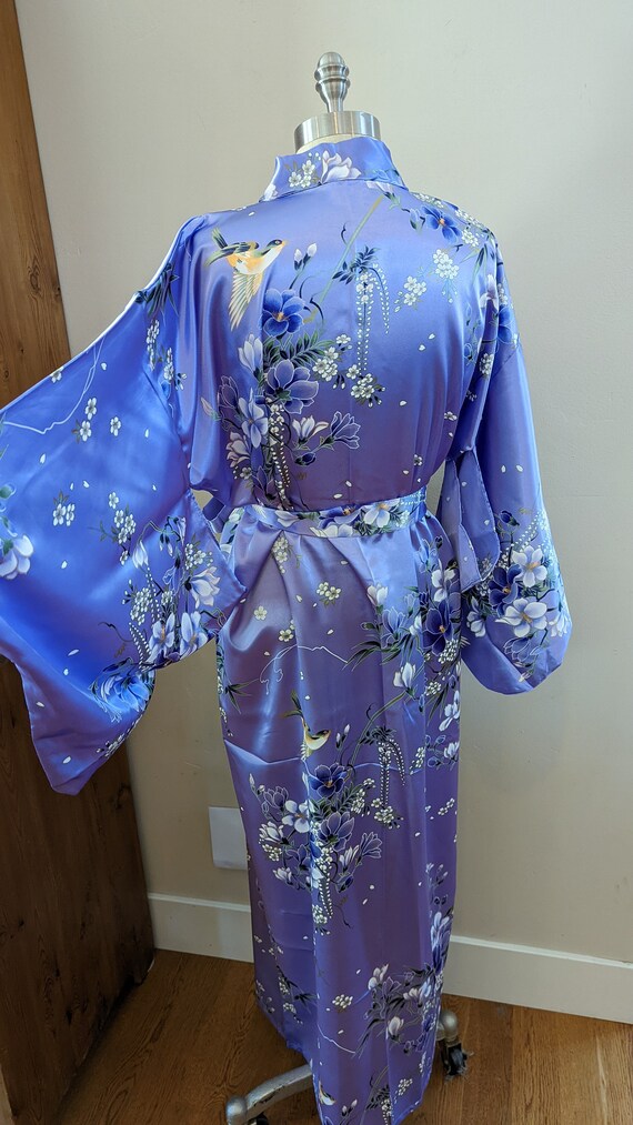 Floral kimono style lounge robe, Lavender floral … - image 9