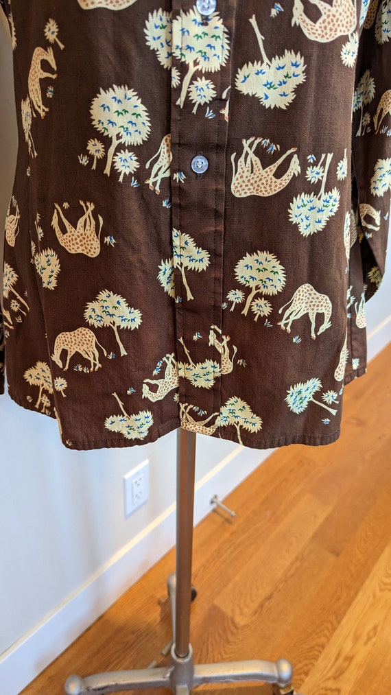 70s novelty shirt, 70s animal shirt, 70s giraffe … - image 8