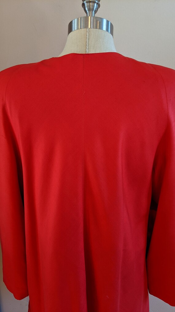 80s Paul Alexander swing jacket, 80s red silk jac… - image 6