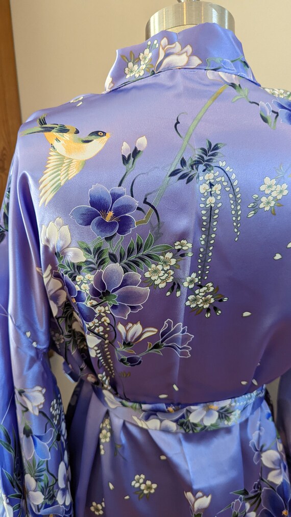 Floral kimono style lounge robe, Lavender floral … - image 5