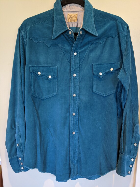 40s vintage Tem Tex corduroy shirt, 1940's clothin
