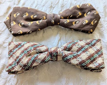Set of 50s clip on bow ties, vintage bow ties, vintage clip on bow tie, 50s ties, vintage tie