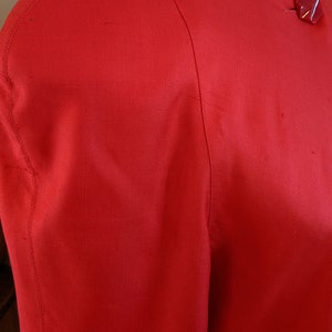 80s Paul Alexander swing jacket, 80s red silk jacket, vintage swing jacket, vintage silk jacket, red silk jacket, holiday jacket image 4