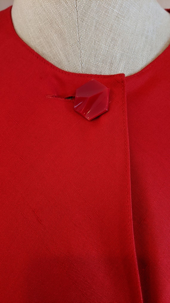 80s Paul Alexander swing jacket, 80s red silk jac… - image 3