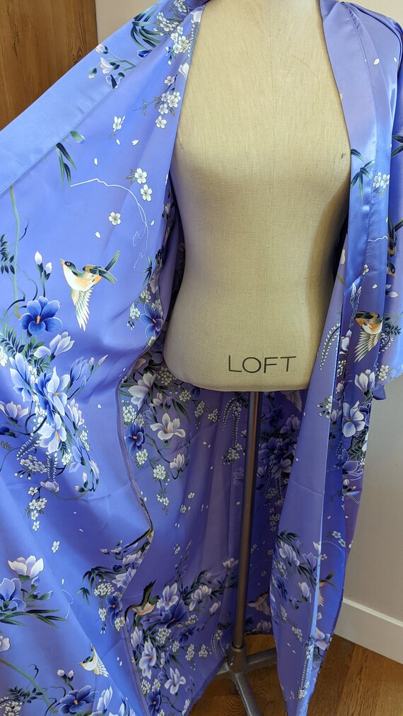 Floral kimono style lounge robe, Lavender floral … - image 4