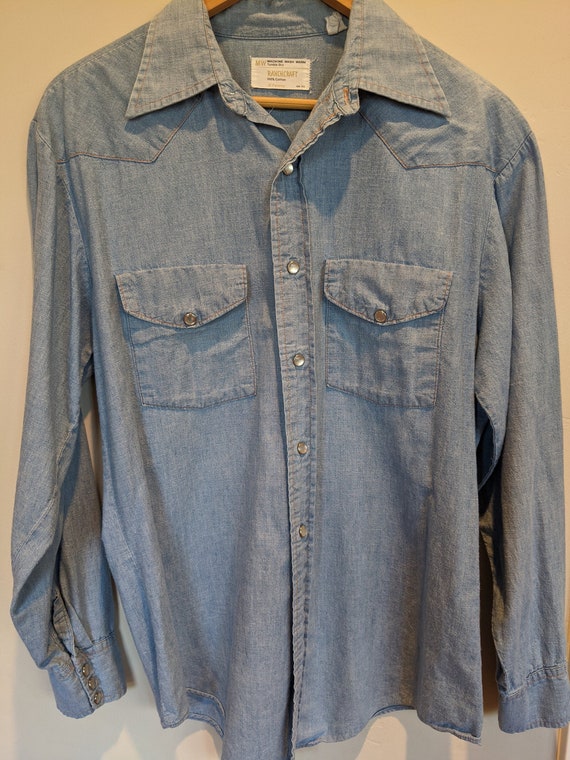 70s Ranchcraft western chambray shirt