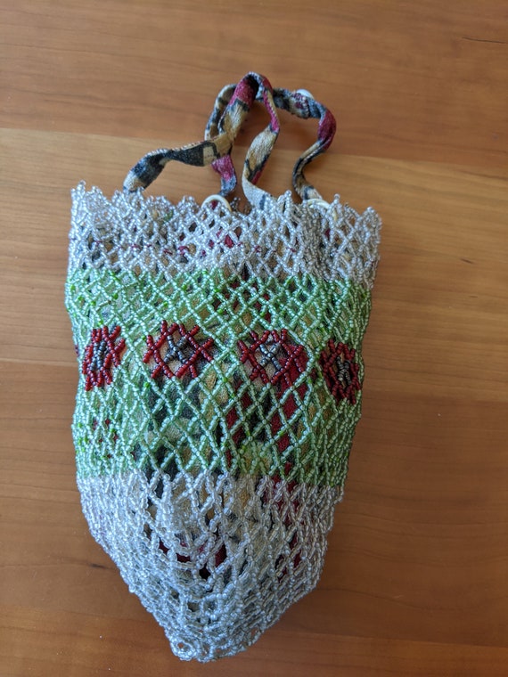 1920s beaded reticule purse, Flapper, art deco pur
