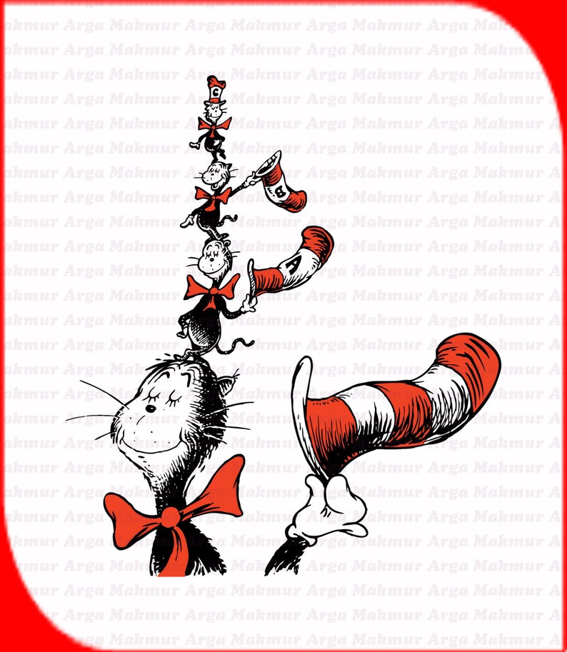 Dr Seuss Cat In The Hat SVG 10 svg dxf Cricut Silhouette | Etsy