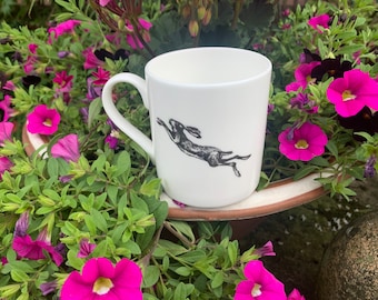 Hare Leaping Cheeky Jack mug exclusive fine bone china