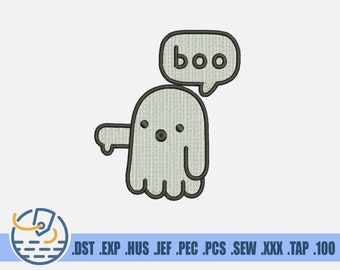 Geist Stickdatei - Halloween - Stickdesign - Sofort Download - Süßer Geist - Boo - Maschinenstickerei - Gruseliger Geist