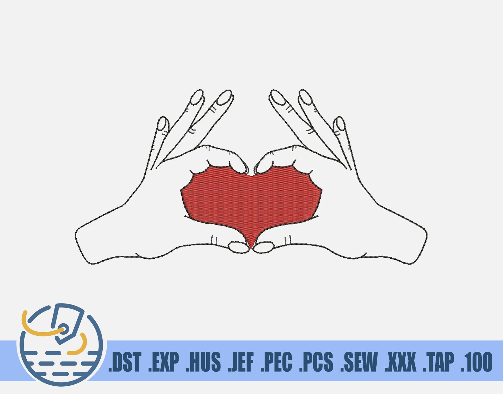 Hands heart embroidery file instant download cute love  etsy Hands heart embroidery file instant download cute love  etsy