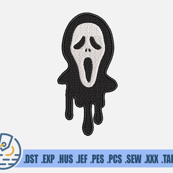 Scream Embroidery File - Instant Download - Ghost Face For Clothing Decoration - Halloween Pattern For Patches - Scary Horror Movie Mask