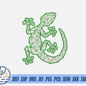 Lizard Embroidery File - Instant Download - Reptile Design For Clothing Decoration - Geometric Art Pattern For Patches - Digital Exotic Pet