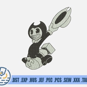 Bendy Embroidery File - Instant Download - Cartoon Character For Clothing Decoration - Evil Charm And Funny Rodeo For Patches - Cowboy Style