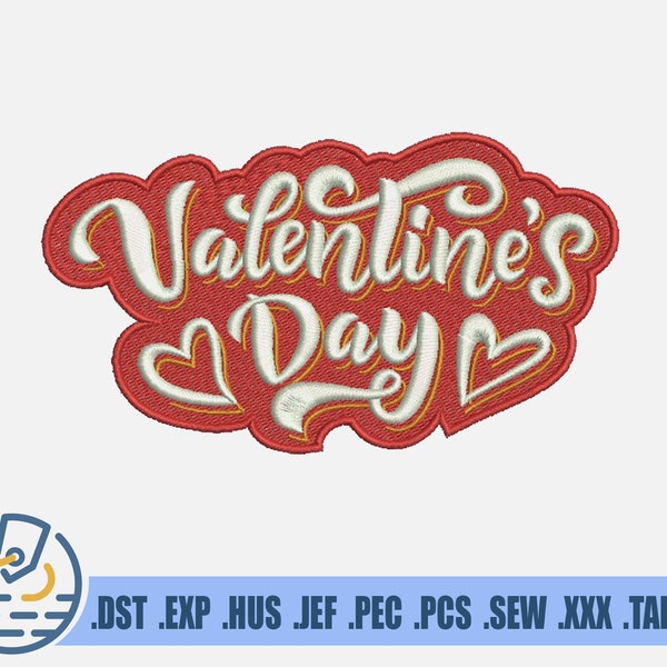 Valentine's Day Embroidery File - Instant Download - Text Design For Romantic Party - Beautiful Logo For Clothing Decoration - Cute Patches