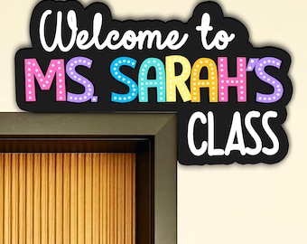 Personalized Teacher Name Doorframe Corner Sign, Custom Teacher Gift, Back to School Gift, 3D Teacher Doorframe Sign