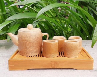 Théière en bambou personnalisée | Tasse en bambou avec le logo | Plateau en bambou | produits respectueux de l'| tasse en bambou | Cadeaux en bambou | flacon de bambou