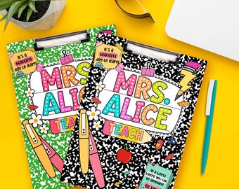 Personalized Teacher Clipboard, Custom Teacher Clipboard with Name, Teacher Appreciation Gifts, Teacher Gift, Teacher Acrylic Clipboard