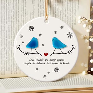 Kundenspezifische Fernbeziehung Seeglas-Weihnachtsverzierung 2025, zeitlose Freundschaft Weihnachtsandenken, bester Freund Seeglas-Dekor