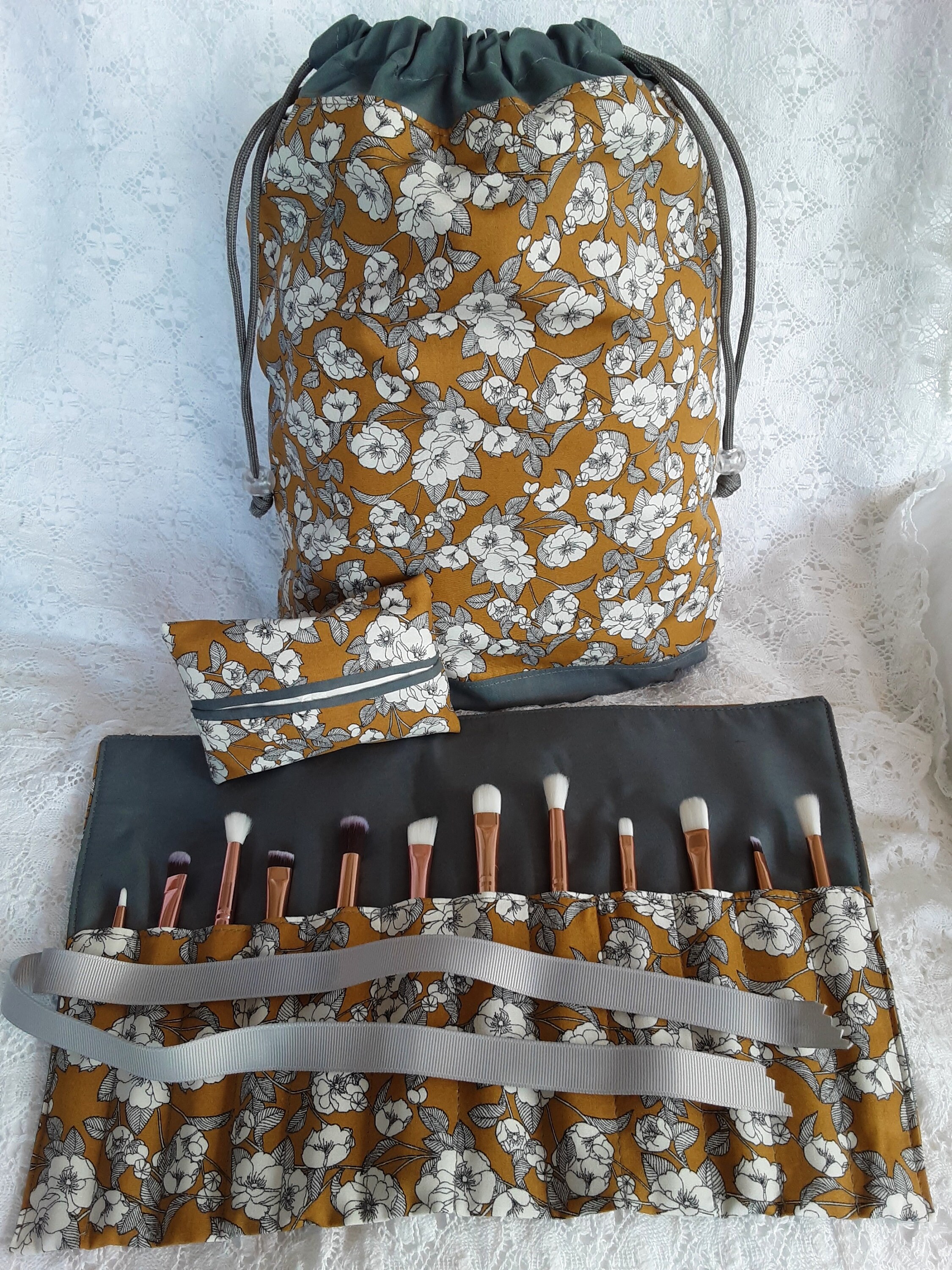 Makeup bag set drawstring makeup bag washbag Cosmetic bag Etsy