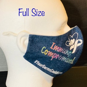 Autoimmune Disease Face Mask/Custom Face Mask for the Immunocompromised/Autoimmune mask/Chronic Pain/Immune Compromised/Auto Immune Mask image 3