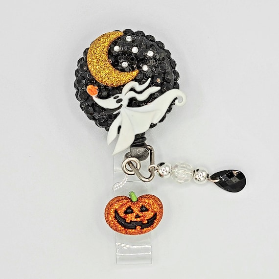 Jack and Sally Nightmare before Christmas Halloween badge reel wipeable Jack Skellington