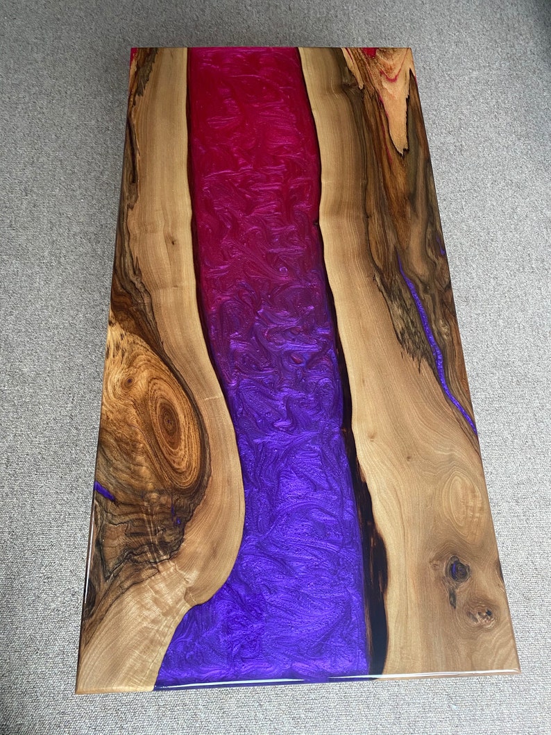 Pink and Purple Epoxy Resin River Table - Etsy UK