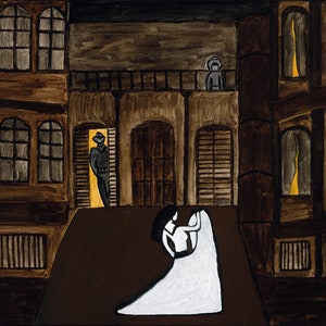 LA BODA — Fine Art Print  | Spanish Wedding Scene | Bride in White Dress | Romantic Night Art | Contemporary Figurative Painting