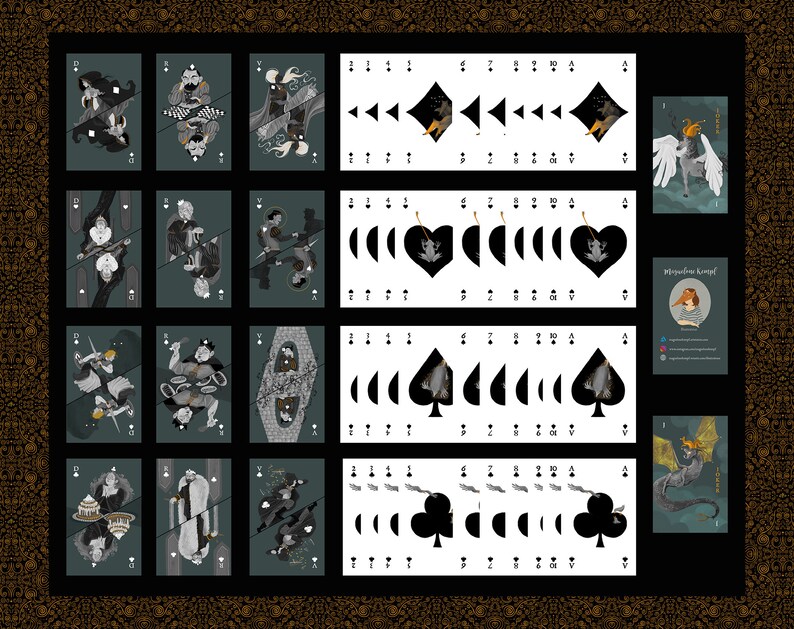 54 card deck Playing cards Picture cards Etsy