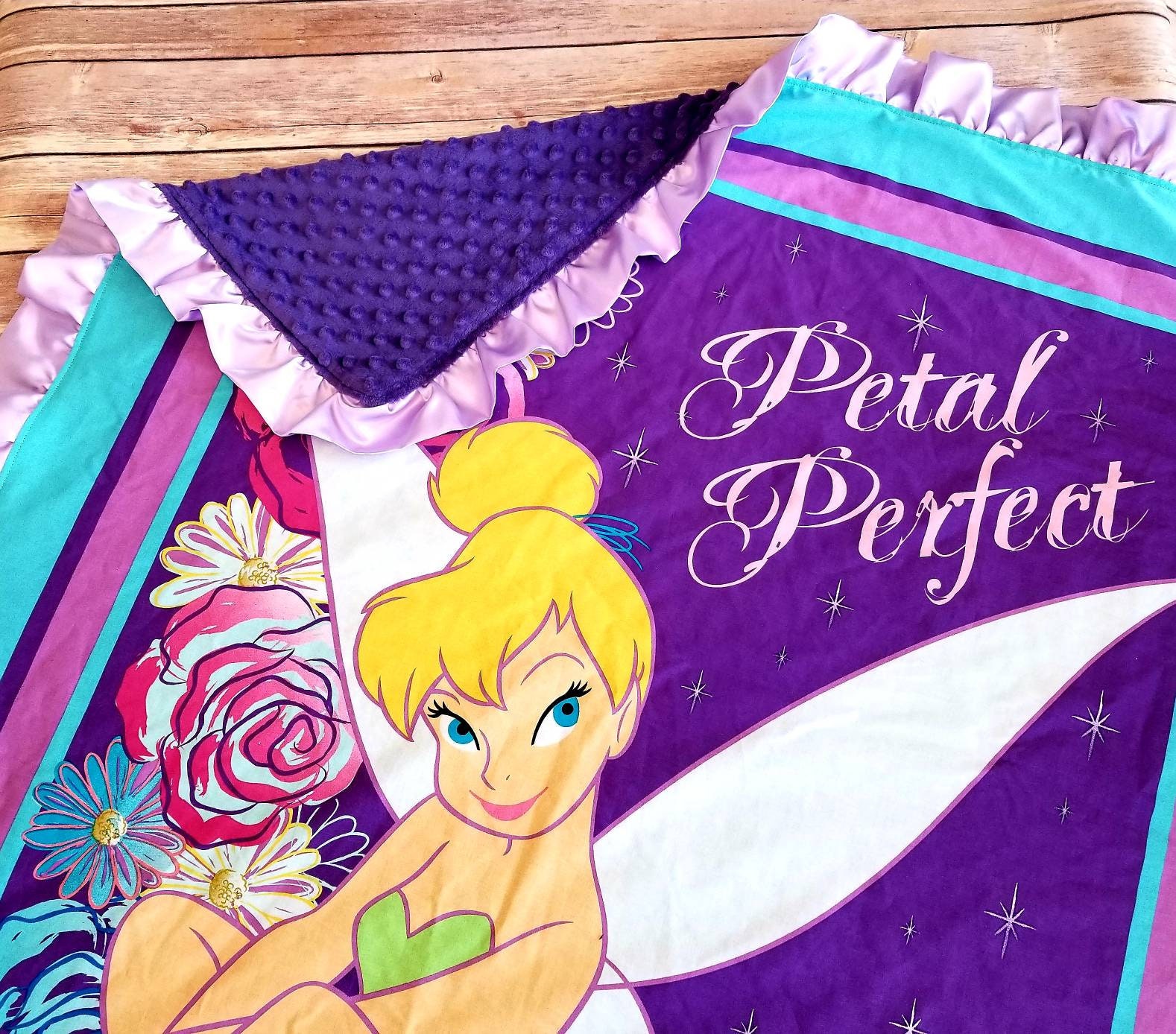 TINKERBELL BLANKET Disney Peter Pan Blanket Tink Minky Etsy