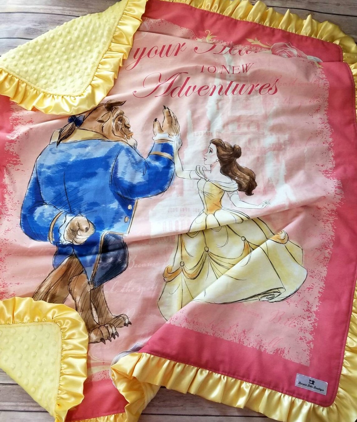 BEAUTY and the BEAST BLANKET Disney Blanket Princess Belle Etsy