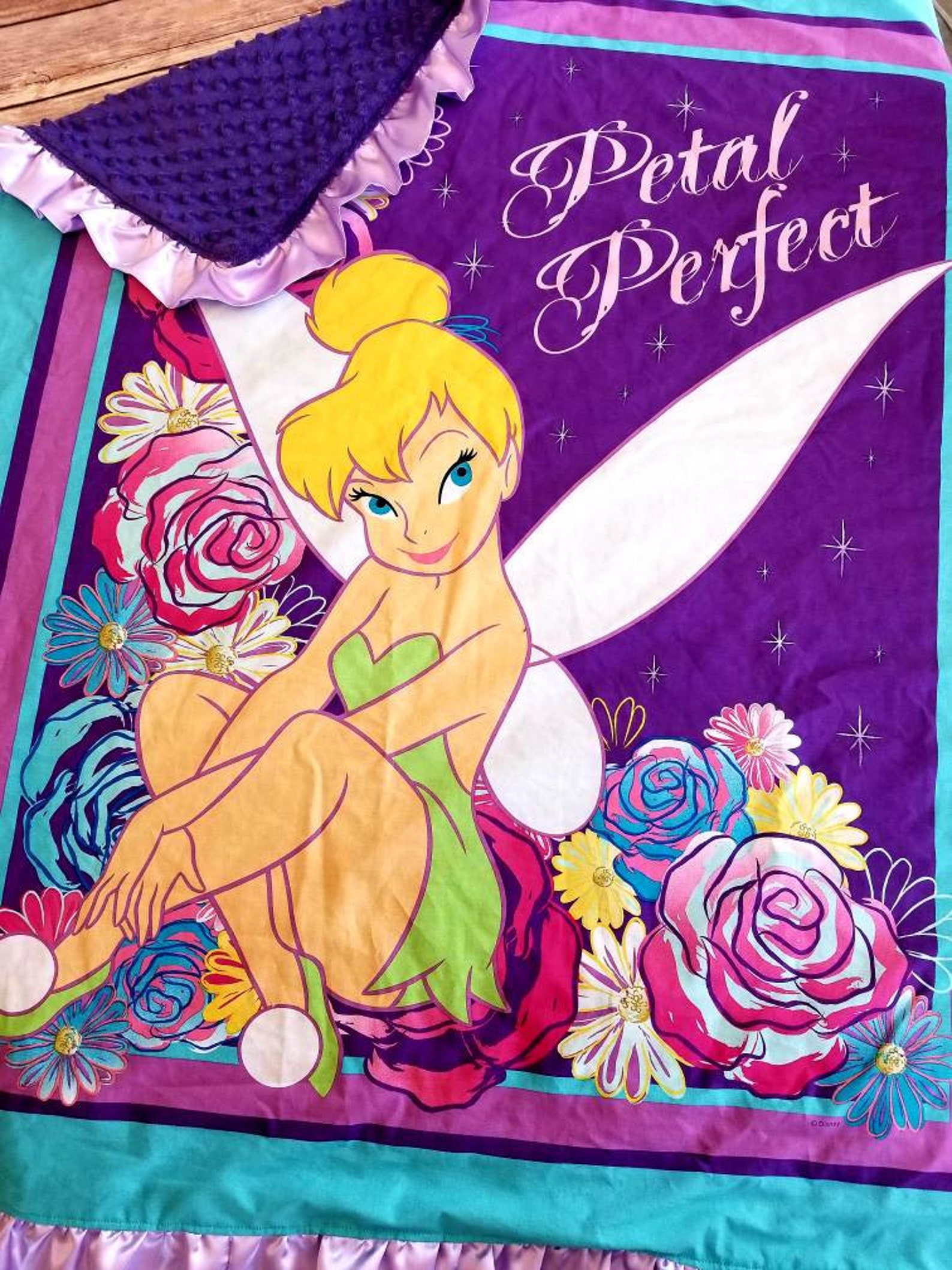 TINKERBELL BLANKET Disney Peter Pan Blanket Tink Minky Etsy
