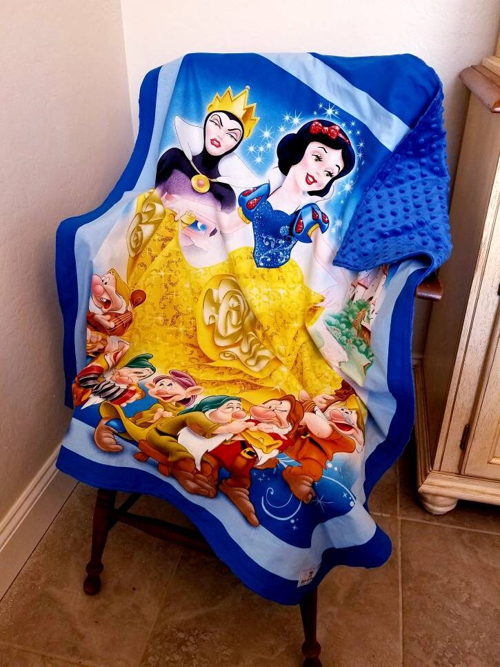 SNOW WHITE BLANKET Disney Princess Bedding 7 Dwarves Wicked Etsy