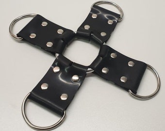 Rubber cross for hogtie bondage, 4/5 cm wide belts - Mature Item