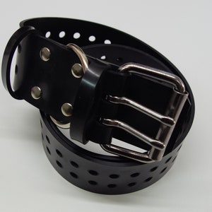 Heavy rubber bondage belt 5 cm wide, double thorn - Mature Item