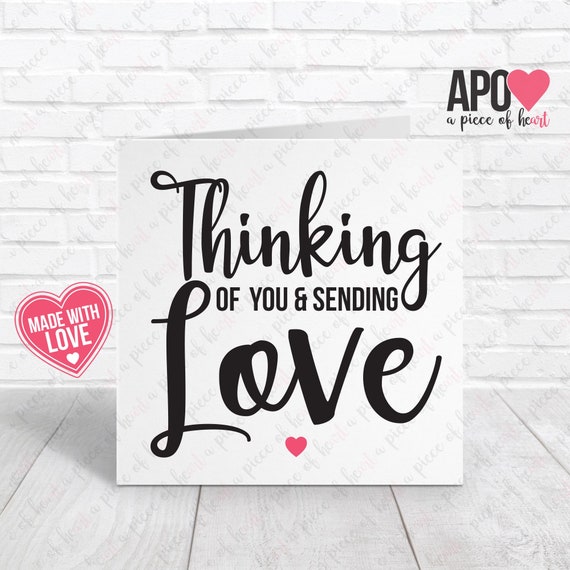 Thinking of You and Sending Love Card - Etsy