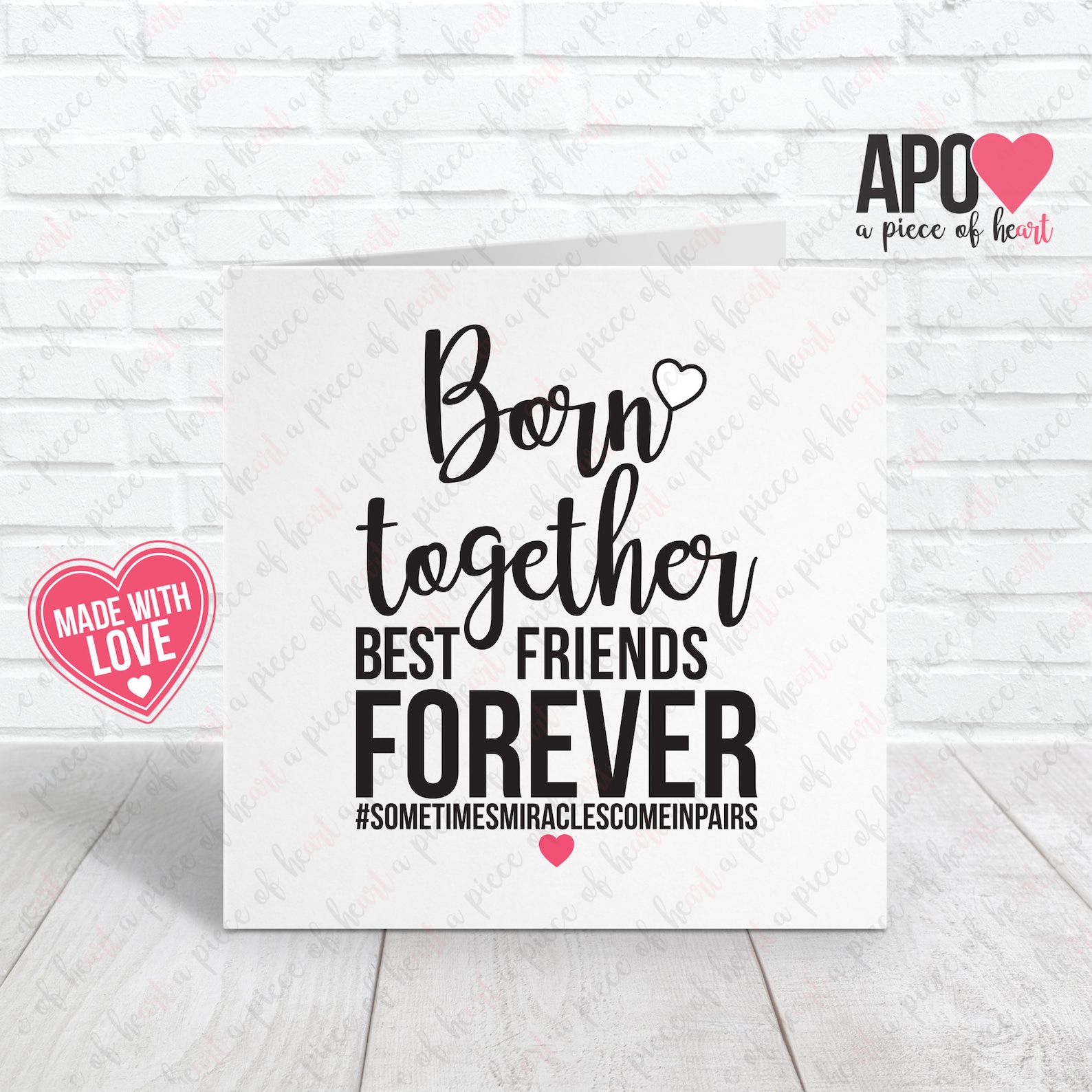 Born Together Best Friends Forever Twin Card - Etsy
