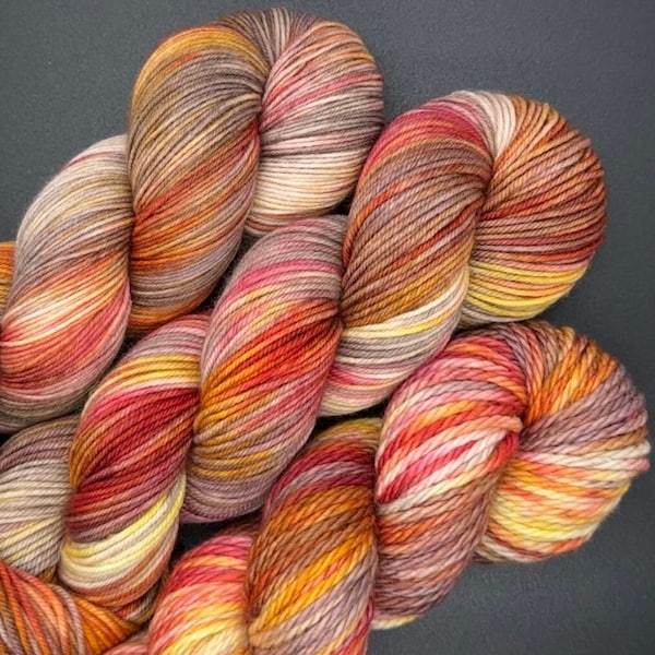 Warm By The Fire|Hand Dyed Yarn|Superwash Merino Nylon|Multiple Weights Available