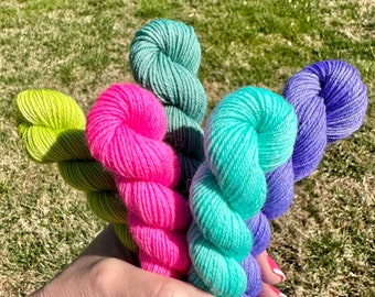 Hand Dyed Yarn|Fingering/Sock Mini Set|75 Superwash Merino Wool/25 Nylon "Springtime Meadow"