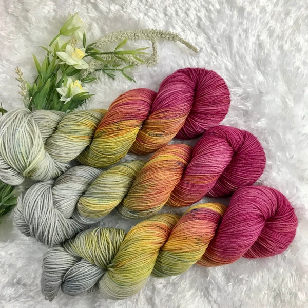 Preorder: Hand Dyed Yarn|Fingering/Sock Weight|75 Superwash Merino Wool/25 Nylon "Spark"