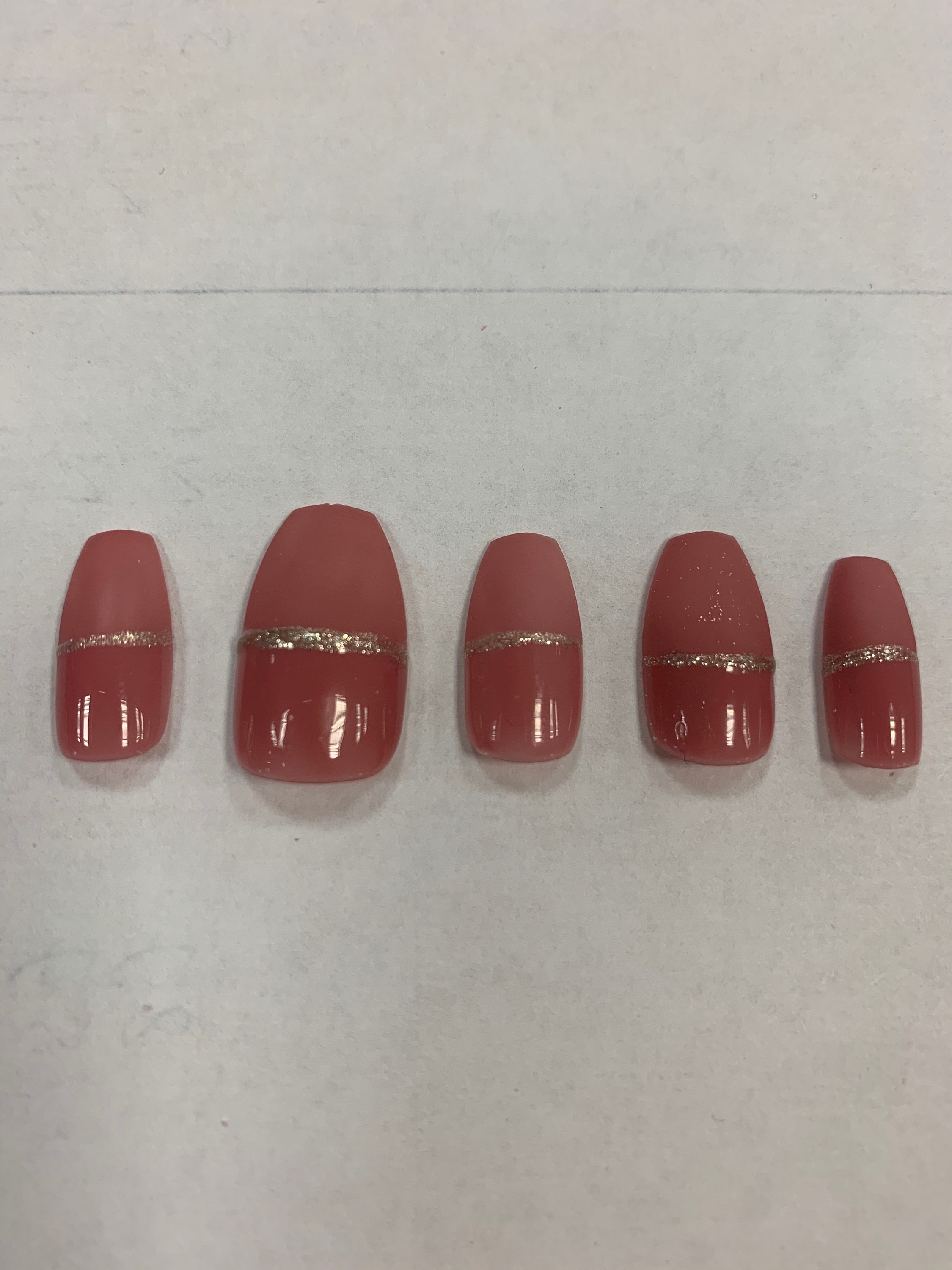 Blush Pink Half Half Matte Gloss Hand Painted False Nails Etsy Blush Pink Half Half Matte Gloss Hand Painted False Nails Etsy