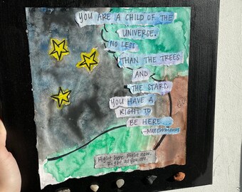 Max Exhrmann Inspirational Original Artwork / Handpainted Wall Art, 12x12 inch Canvas, Mixed Media Earthy / Spiritual Decor