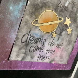 Handpainted Mixed Media Galaxy Wall Art sur 10 x 10 Canvas