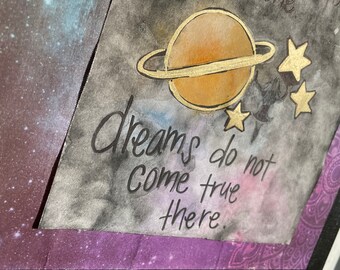 Handpainted Mixed Media Galaxy Wall Art on 10 x 10 Canvas