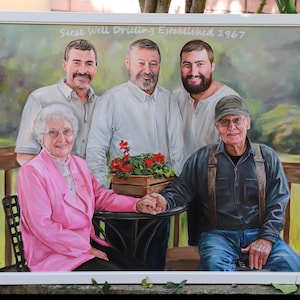 Custom Family Oil Hand-painted Portrait on Canvas, Add Loved Ones from Photos, Personalized gift, Photorealistic Commissioned Portrait