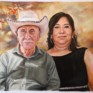 Custom Family Portrait Oil Painting on Canvas, A Special Gift from your Photos, Personalized Portrait, Hand-painted Art for a Loved One